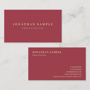 Carte De Visite Style professionnel moderne Elegant Or Couleur Tex