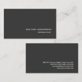 Carte De Visite Style professionnel tendance gris impressionnant (Devant / Derrière)