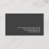 Carte De Visite Style professionnel tendance gris impressionnant (Dos)