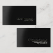 Carte De Visite Style professionnel tendance gris noir impressionn (Devant / Derrière)