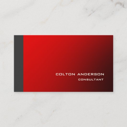 Carte De Visite Style professionnel tendance gris rouge impression (Devant)