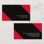 Carte De Visite Style professionnel tendance Rouge Noir impression (Devant / Derrière)