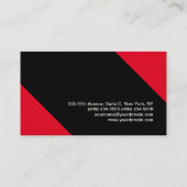 Carte De Visite Style professionnel tendance Rouge Noir impression (Dos)