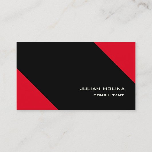 Carte De Visite Style professionnel tendance Rouge Noir impression (Devant)