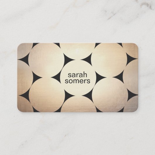 Carte De Visite Style Retro Chic Gold Cercles Motif Black Lux (Devant)