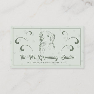 Carte De Visite Style Rétro Élégant Chien de Compagnie Golden Retr