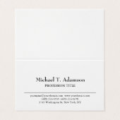 Carte De Visite Style rétro Élégant Plaque blanche simple (Extérieur déplié)