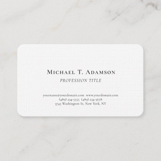 Carte De Visite Style Rétro Élégant Simple Noir & Blanc (Devant)