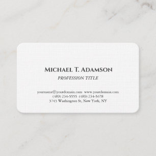 Carte De Visite Style Rétro Élégant Simple Noir & Blanc