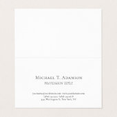 Carte De Visite Style Rétro Élégant Simple Uni Noir & Blanc (Extérieur déplié)
