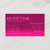 Carte De Visite Style rose dégradé Police de miroir classique mode (Dos)