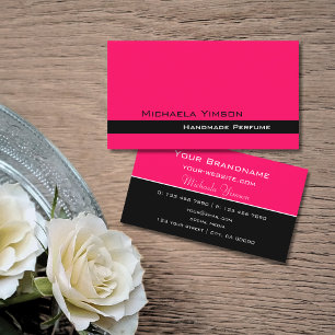 Carte De Visite Style rose et noir Moderne Simple Professionnel