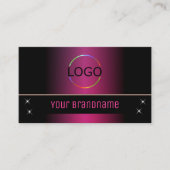 Carte De Visite Style rose noir moderne avec logo et photo (Devant)