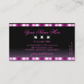Carte De Visite Style rose violet noir bijoux étincelants Luxueux (Dos)