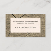 Carte De Visite Style rustique encadré de bois (Dos)