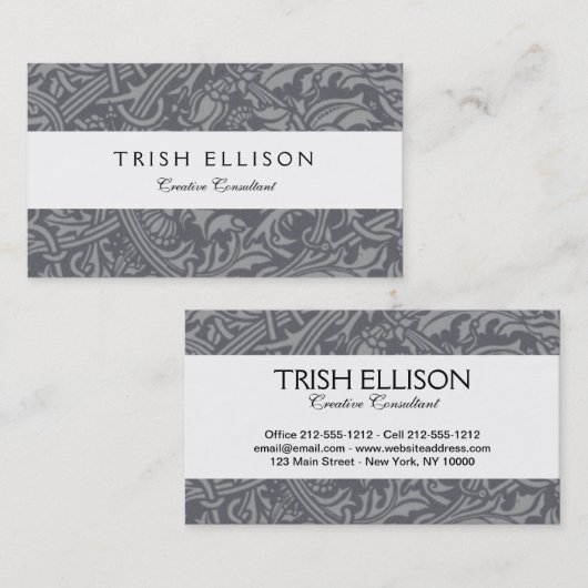 Carte De Visite Style Scottish Thistle Knot William Morris (Devant / Derrière)