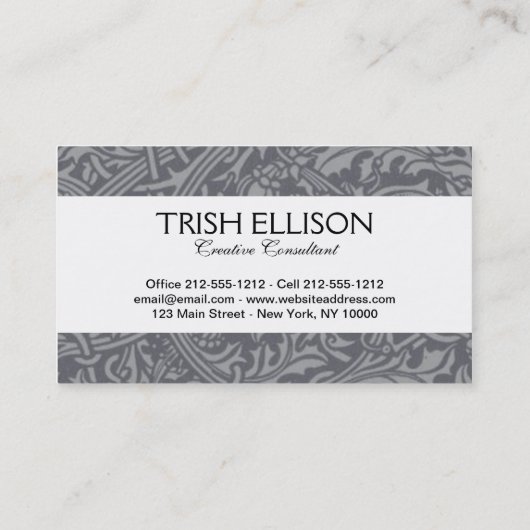 Carte De Visite Style Scottish Thistle Knot William Morris (Dos)