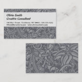 Carte De Visite Style Scottish Thistle Knot William Morris (Devant / Derrière)