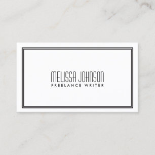 Carte De Visite Style simple d'art déco d'élégance blanc/noir
