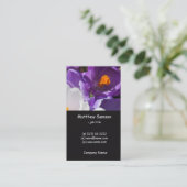 Carte De Visite style simple, fleurs de crocus blanc et violet (Debout devant)