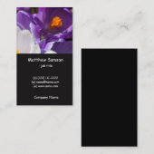 Carte De Visite style simple, fleurs de crocus blanches et violett (Devant / Derrière)