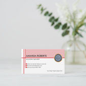 Carte De Visite Style Simple Red Crisscross Line SEO Marketing (Debout devant)