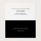 Carte De Visite Style simple unique spécial noir et blanc (Extérieur déplié)