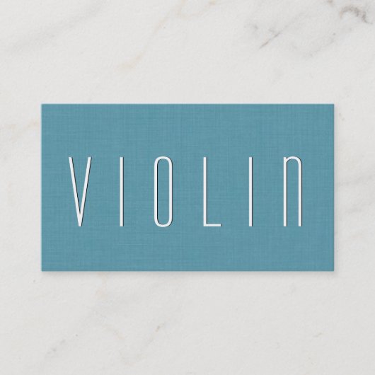 Carte De Visite Style simple V53B de PROFESSEUR de VIOLON d'Aqua (Devant)