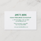 Carte De Visite Style simple V57 de CONSULTANT EN MATIÈRE de (Dos)