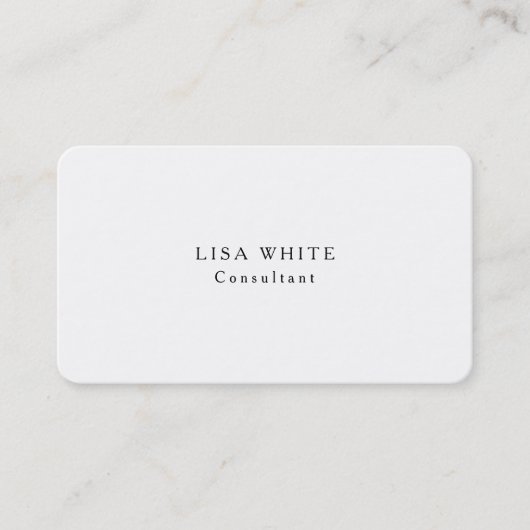 Carte De Visite Style tendance Creative Black White Plain (Devant)