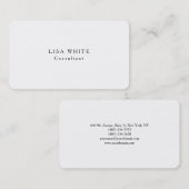 Carte De Visite Style tendance Creative Black White Plain (Devant / Derrière)