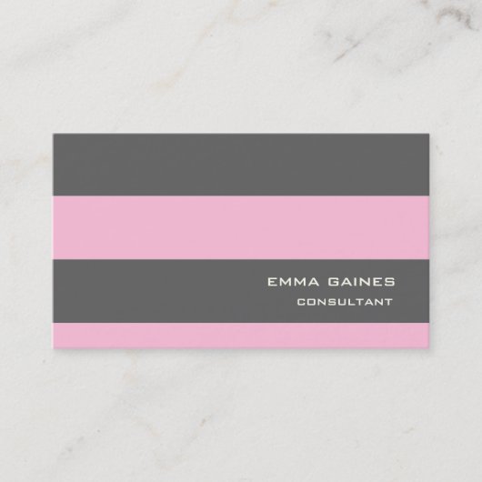 Carte De Visite Style tendance Gris Rose Professionnel (Devant)