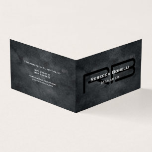 Carte De Visite Style tendance Monogramme gris minimaliste Plain s