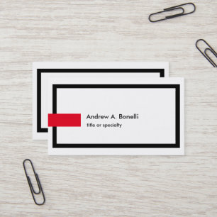 Carte De Visite Style tendance noir blanc rouge professionnel mode