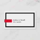 Carte De Visite Style tendance noir blanc rouge professionnel mode (Devant)