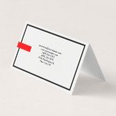 Carte De Visite Style tendance noir blanc rouge professionnel mode (Dos)