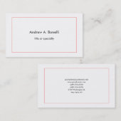 Carte De Visite Style tendance noir blanc rouge professionnel mode (Devant / Derrière)