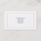 Carte De Visite Style tendance noir blanc rouge professionnel mode (Dos)