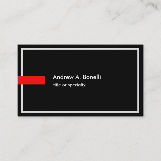 Carte De Visite Style tendance noir blanc rouge professionnel mode (Devant)
