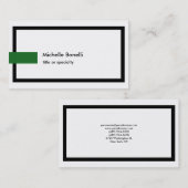 Carte De Visite Style Tendance noir blanc vert professionnel moder (Devant / Derrière)