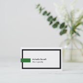 Carte De Visite Style Tendance noir blanc vert professionnel moder (Debout devant)