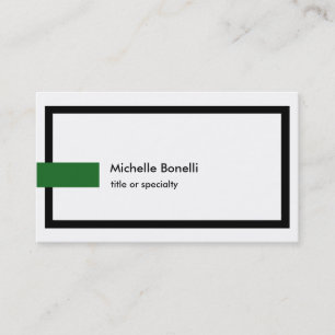 Carte De Visite Style Tendance noir blanc vert professionnel moder