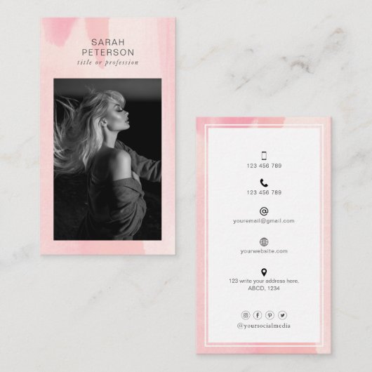 Carte De Visite Style tendance photo abstraite personnelle (Devant / Derrière)