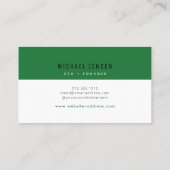 Carte De Visite Style tendance Pine vert moderne minimal (Dos)