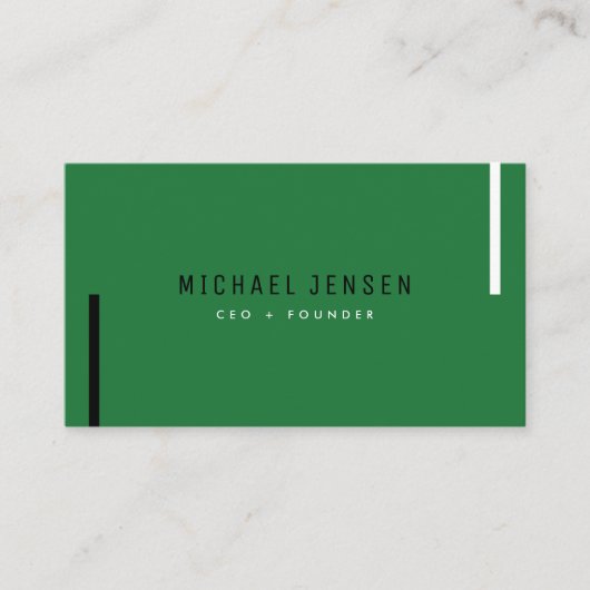 Carte De Visite Style tendance Pine vert moderne minimal (Devant)