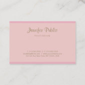 Carte De Visite Style tendance Pink Gold Hand Script Moderne éléga (Dos)
