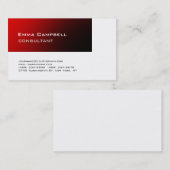 Carte De Visite Style tendance Rouge moderne moderne Consultant pr (Devant / Derrière)
