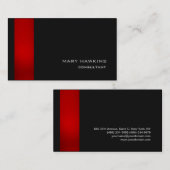 Carte De Visite Style tendance rouge noir moderne élégant minimali (Devant / Derrière)