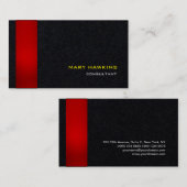 Carte De Visite Style tendance Rouge Noir moderne élégant Plain él (Devant / Derrière)