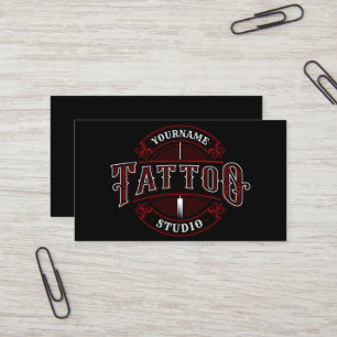 Carte De Visite Style traditionnel AJOUTER LE NOM Tattoo Studio Sh